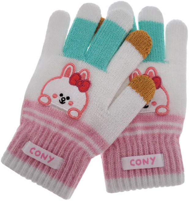 라인프렌즈 여아용 코니 피카부 니트 장갑 LGLNG30004