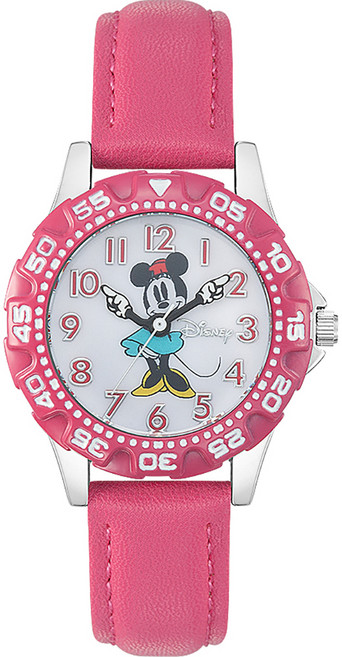 SIMPLELIFE 디즈니 아동용 미니마우스 소형 가죽밴드 손목시계 D20230MI
