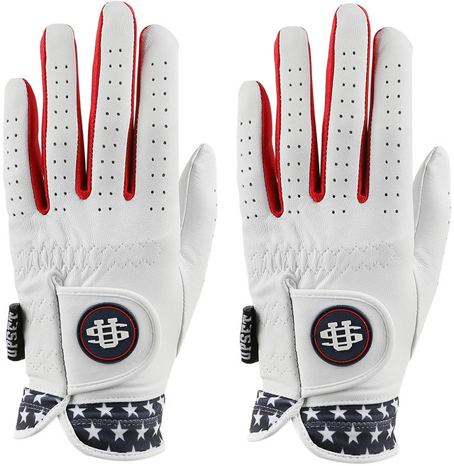 업셋 프리미엄 올양피 골프장갑 왼손착용 2p, 헐리우드레드