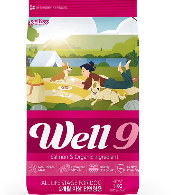 펠리코 전연령 강아지 웰나인 S 건식사료, 오리, 1kg, 1개