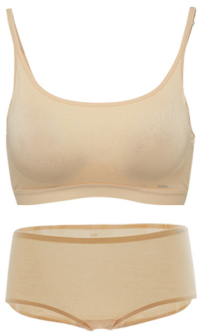 솔레일 주니어 ELIFE 모달 노와이어 학생 브라 + 심리스 무봉제 삼각 팬티 세트