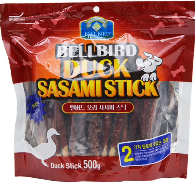 벨버드 강아지 사사미 스틱, 오리, 500g, 1개