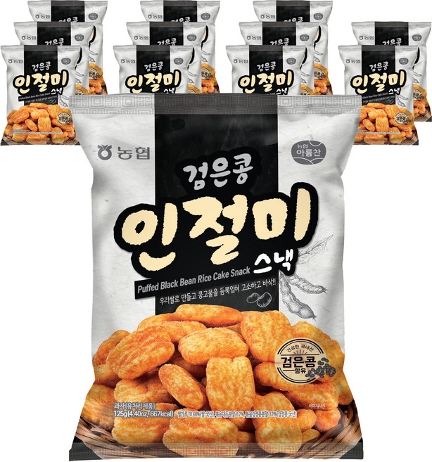 아름찬 검은콩 인절미 스낵, 125g, 12개