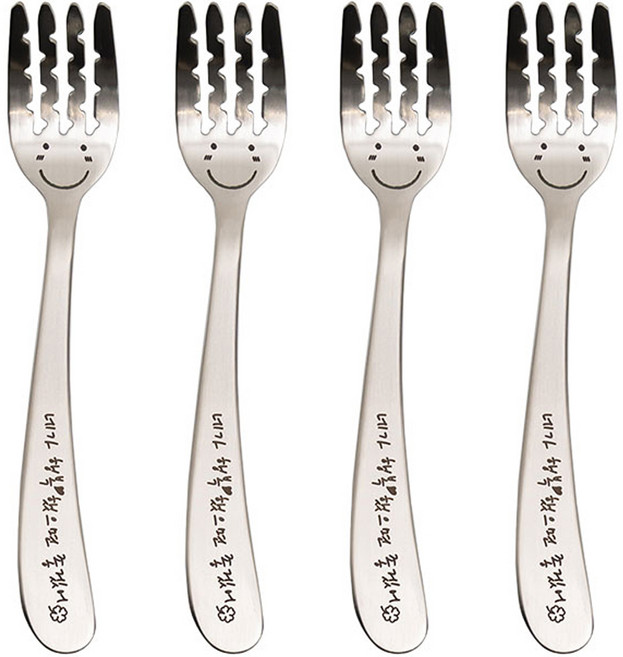 라온누리 해피바이러스 유아동 면포크, 스마일, 4개, 4개