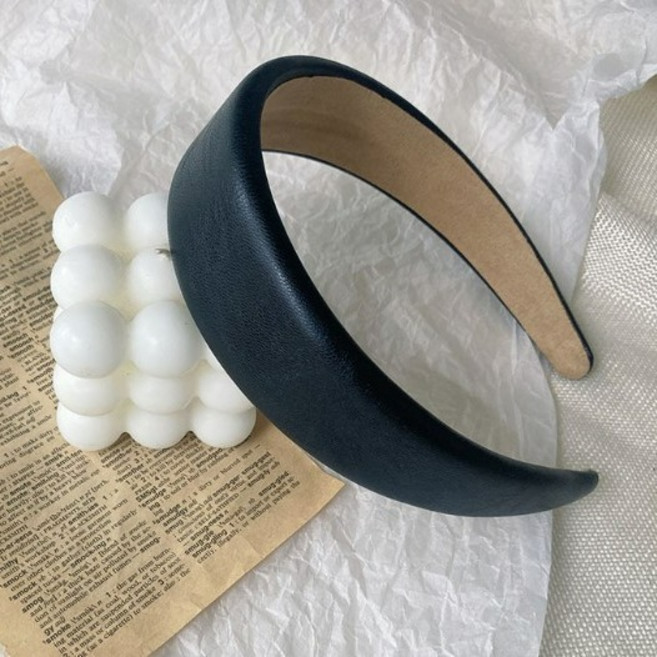 씨오브비 레트로 베이직 컬러 레더 헤어밴드