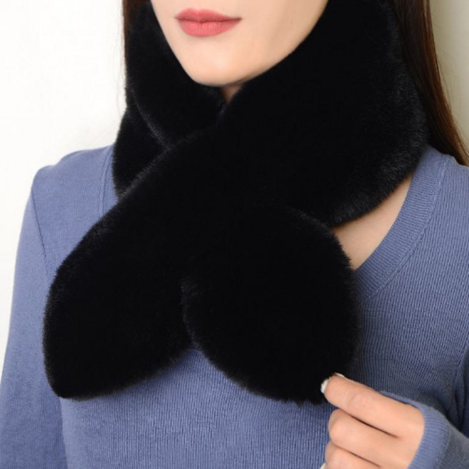 씨오브비 여성용 심플컬러 퍼 머플러