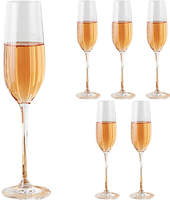 JIN 홈카페 홈바 프리미엄 샴페인 글라스, 230ml, 6개