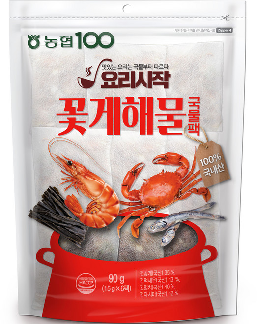 농협 꽃게 해물 국물팩 6p, 90g, 1개