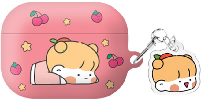 뽀시래기 쟈근콩 앤 짱큰콩 시즌10 에어팟 프로 하드 케이스 + 키링 세트, 후엥 여친 ver, 1개