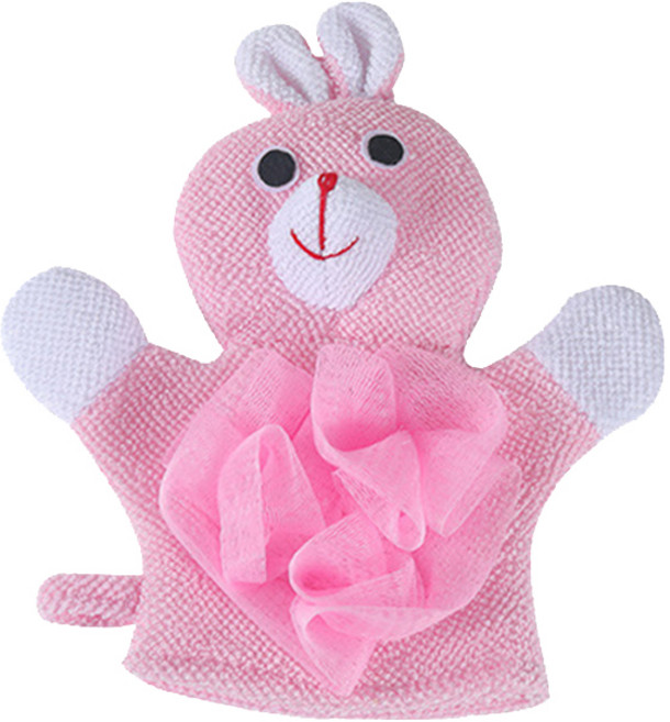 조이멀티 버블 애니멀 캐릭터 유아 목욕장갑 토끼, 핑크, 1개