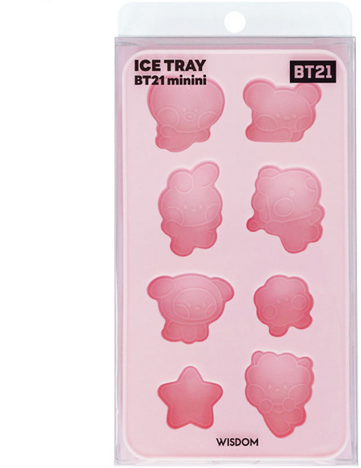 BT21 Line Friends minini造型矽膠製冰盒, 粉色