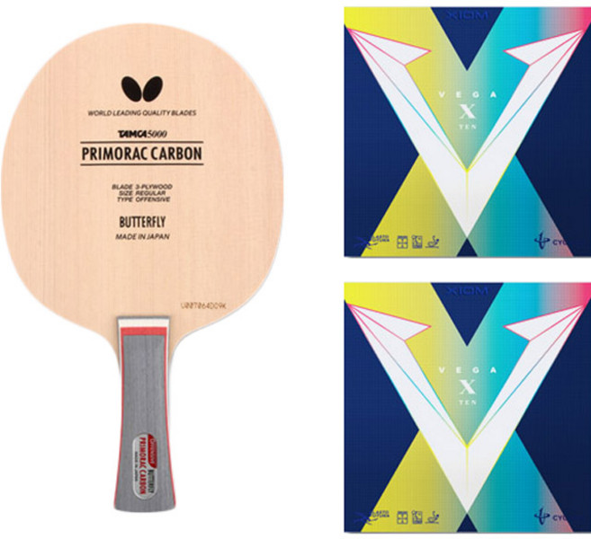 버터플라이 카본 FL 1P + 베가텐 탁구러버 2p 세트, 1세트