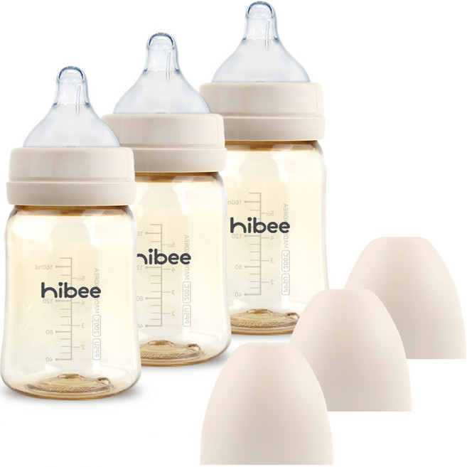 하이비 PPSU 에잇벤트 젖병 트리플팩 젖꼭지 포함, S(0개월이상), 170ml, 샌드, 3개