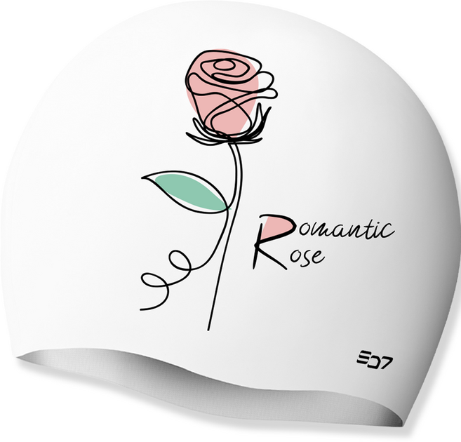 SD7 실리콘 로맨틱 로즈 수영모 SGL-CA32, 화이트(SGL-CA323)