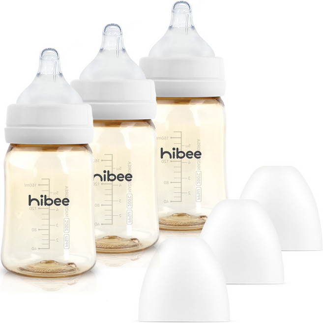 하이비 PPSU 에잇벤트 젖병 트리플팩 젖꼭지 포함, 화이트, S(0개월이상), 170ml, 3개
