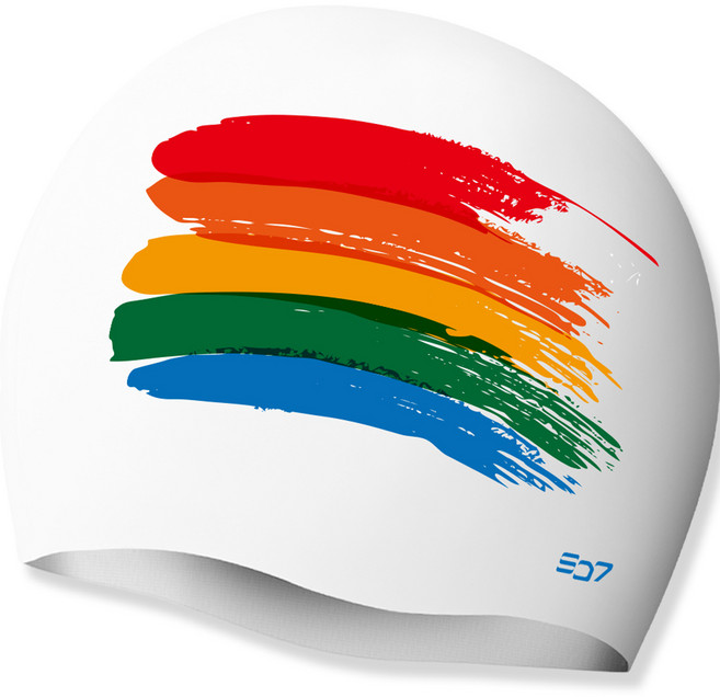 SD7 실리콘 레인보우 스윔 수영모 SGL-CA308, 혼합색상, 1개