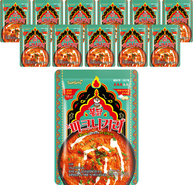 삼양 불닭 마크니 커리, 170g, 12개