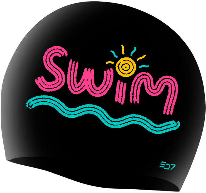 SD7 실리콘 써니 스윔 수영모 SGL-CA338, BLK, 1개