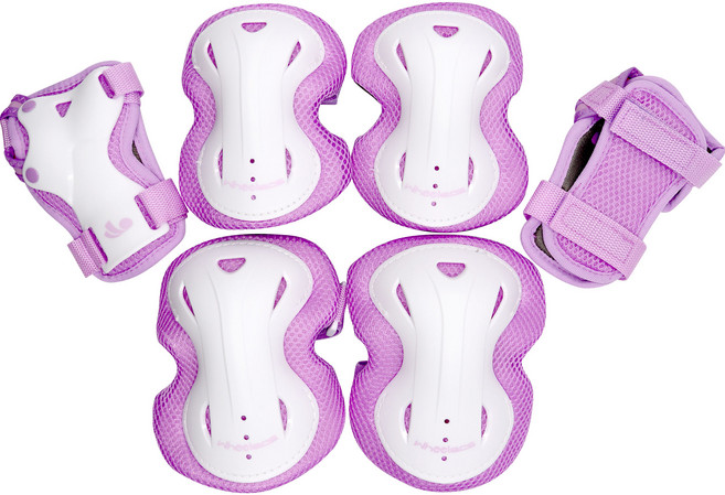 휠러스 아동용 스마트 무릎보호대 +팔꿈치보호대 + 손목보호대 세트, 퍼플, 1세트