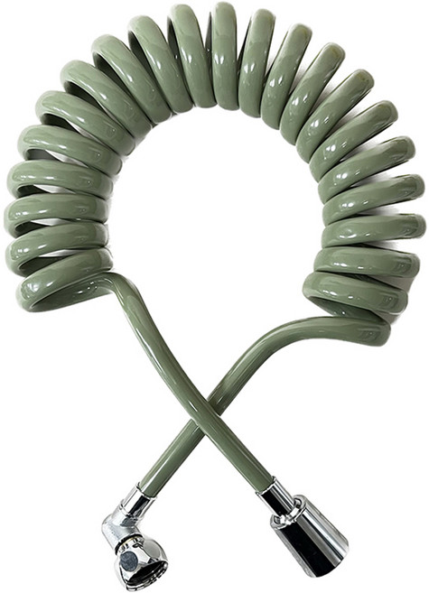 윈프라이스 줄꼬임방지 스프링 코일 샤워호스, 3m, 올리브