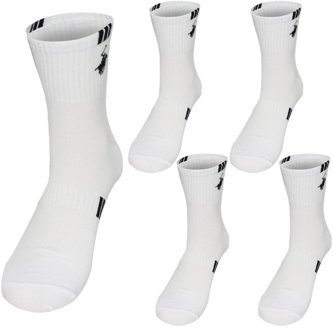 비버리힐스폴로클럽 남성용 심플 로고 빅사이즈 캐주얼 쓰리톤1 발목 양말 5켤레 세트