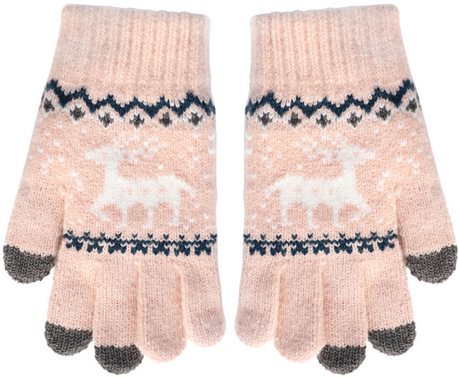 주누하우스 아동용 하트 꽃사슴 스마트 터치 장갑