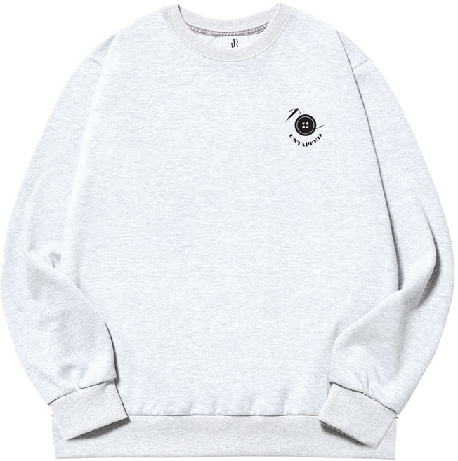 언탭트 남성용 빅사이즈 버튼 스몰로고 맨투맨 티셔츠