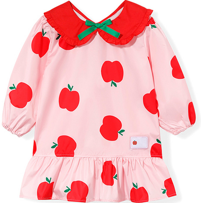 오즈키즈 여아용 빨간사과 미술가운 앞치마
