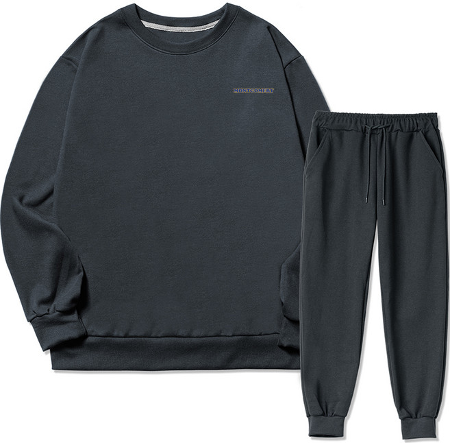 코지레이먼트 남성용 몽고메리 스몰로고 기모 맨투맨 + 조거 팬츠 세트