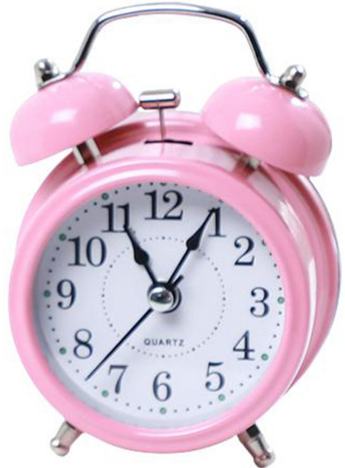셀리빙 깰때까지 시끄러운 무소음 알람 조명 탁상시계, 핑크