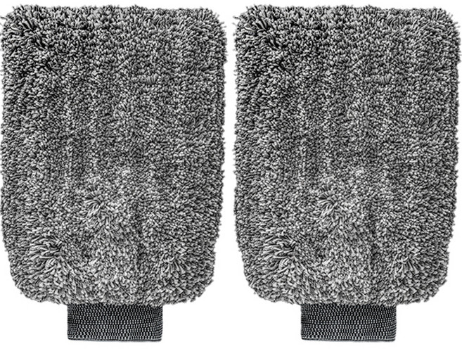 생활공식 장갑형 양면 극세사 세차 워시미트, 2개, 그레이