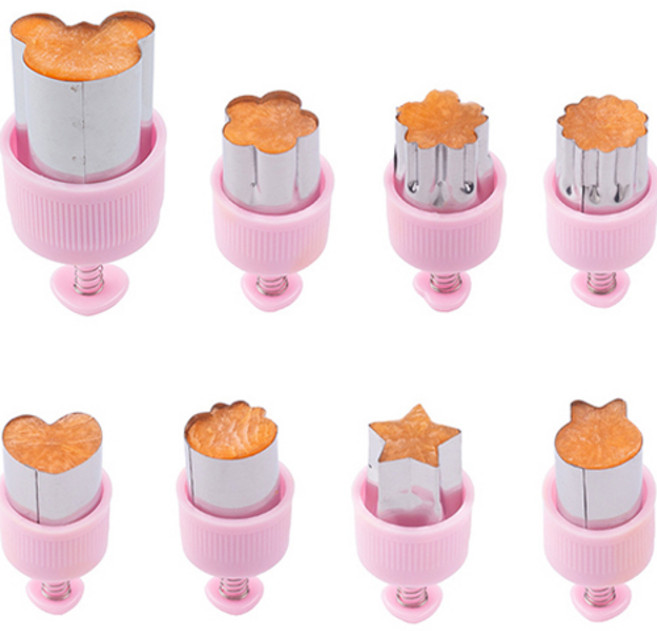 푸시 스텐 야채 커터 MP136 8종 세트, 핑크, 1세트