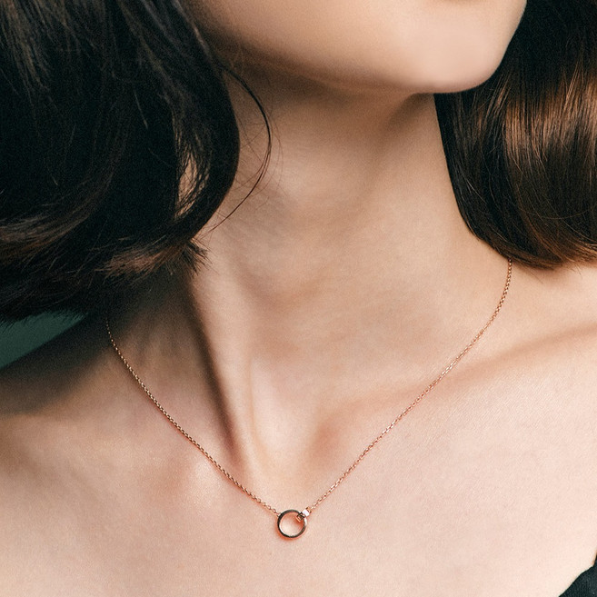 로이드 여성용 에버래스팅 인터로킹 링크 로즈골드 목걸이 LLNS22308S