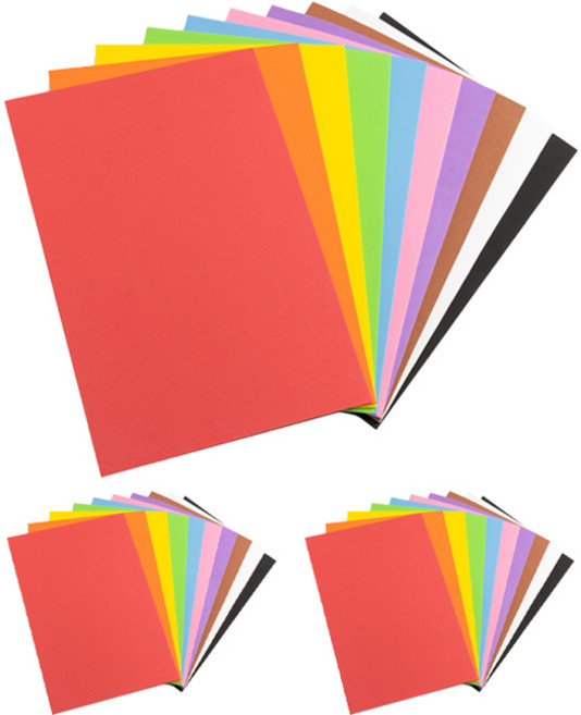 민화샵 EVA 스펀지 비접착 3mm 10종 세트 UDOEV0043, 빨강, 주황, 노랑, 연두, 하늘, 분홍, 보라, 갈색, 흰색, 검정, 3세트