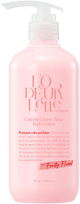 로더렛 인 잉글랜드 컬러핏 체리 플뢰르 바디 로션 프루티 플로럴향, 500ml, 1개