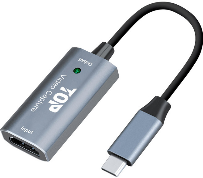 에이치디탑 C타입 TO HDMI 4K60Hz 영상편집 캡쳐보드 15CM, HT-3C010