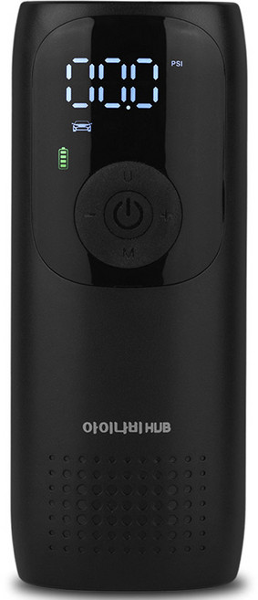 아이나비허브 타이어 무선 스마트 에어펌프 EPI-S70 4000mAh, 1개, 블랙