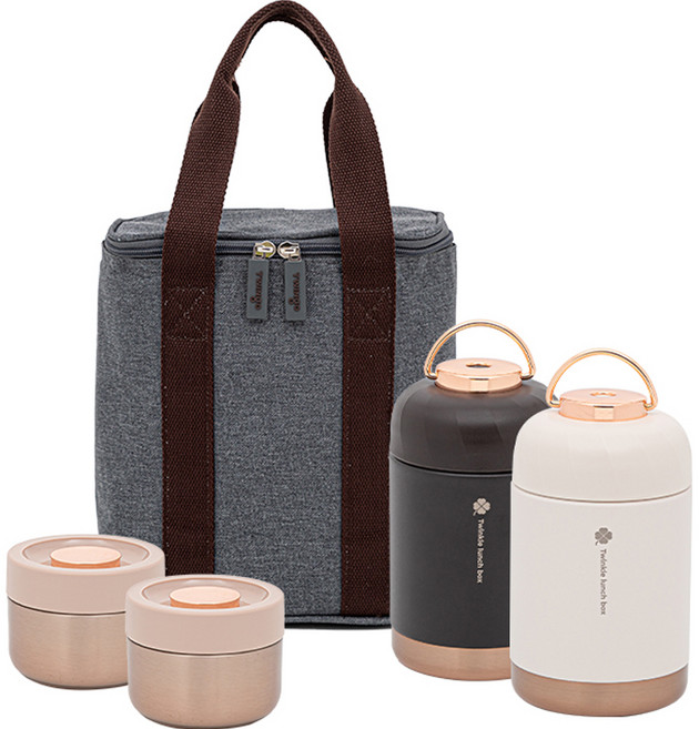 트윙고 뉴 트윙클 클로버 보온 도시락 4종 세트 1540ml, 혼합색상, 1세트