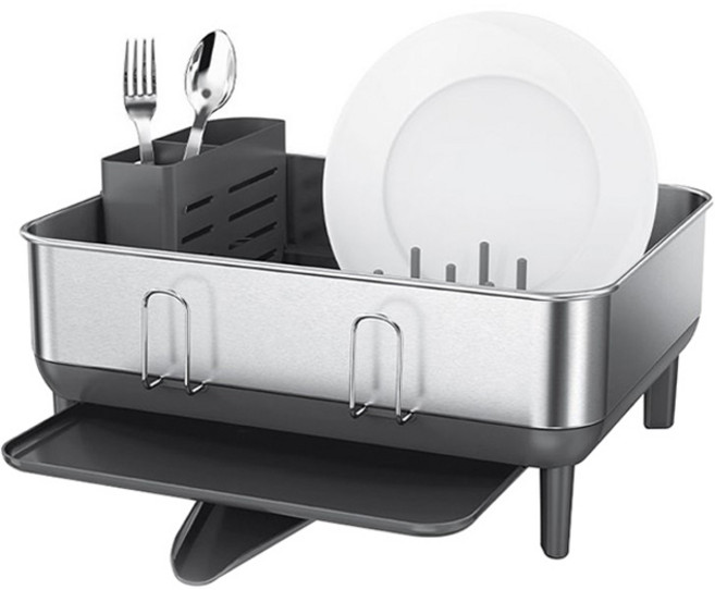 simplehuman 豪華緊湊型碗盤瀝水架 SPH-KT11, 灰色(SPH-KT1184DC)