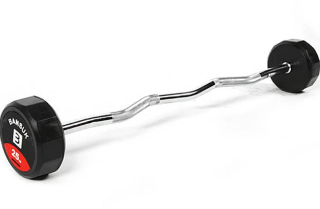 반석스포츠 고정바벨 컬바 25kg, 블랙 + 그레이, 1개 - 쿠팡