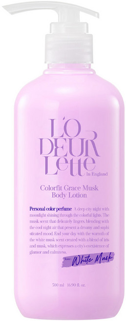 Lauderette in England Color Fit 優雅麝香身體乳 白麝香香氛, 500ml, 1個