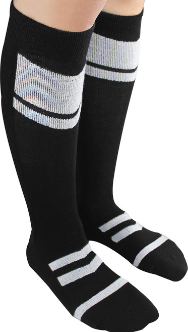 크로커다일 남성용 알래스카 방한 스키 양말 CD319, 블랙, 2개