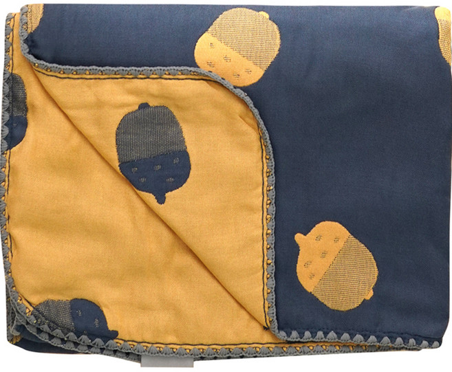 밤부베베 아동용 온마을 도톰 블랭킷, 토리(네이비 + 오렌지)