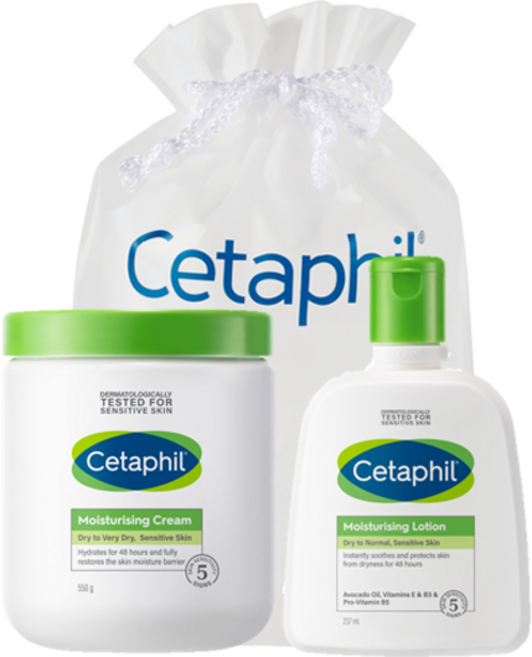 세타필 모이스춰라이징 크림 550g + 로션 237ml + 파우치 세트, 1세트