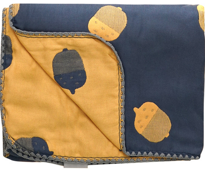 밤부베베 아동용 온마을 도톰 블랭킷, 토리(네이비 + 오렌지)