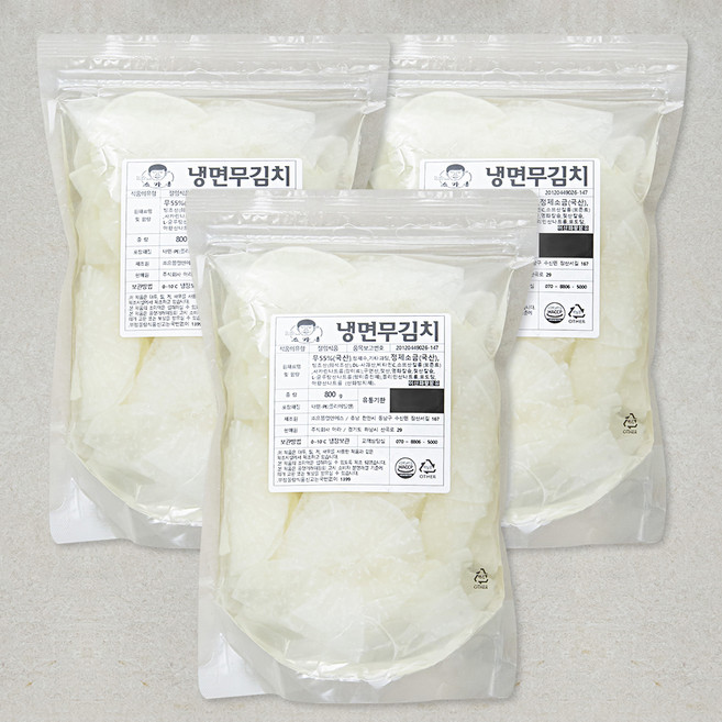 스가홍 냉면무김치, 3개, 800g