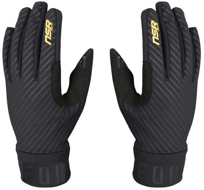 NSR 폰도 윈드프루프 에어로 핏 글러브 양손착용 세트, 블랙 + 골드, 1개