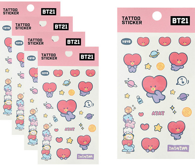 STUDIO EIGHT BT21 minini 紋身貼紙, 5個, TATA