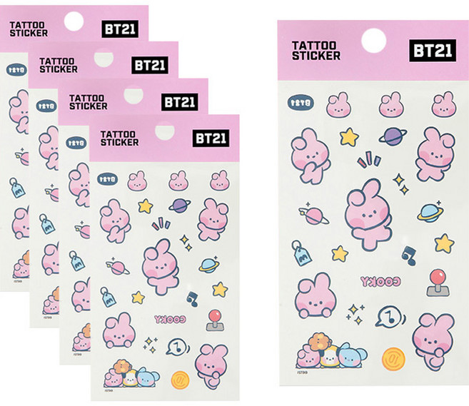 STUDIO EIGHT BT21 minini 紋身貼紙, 5個, Cookie