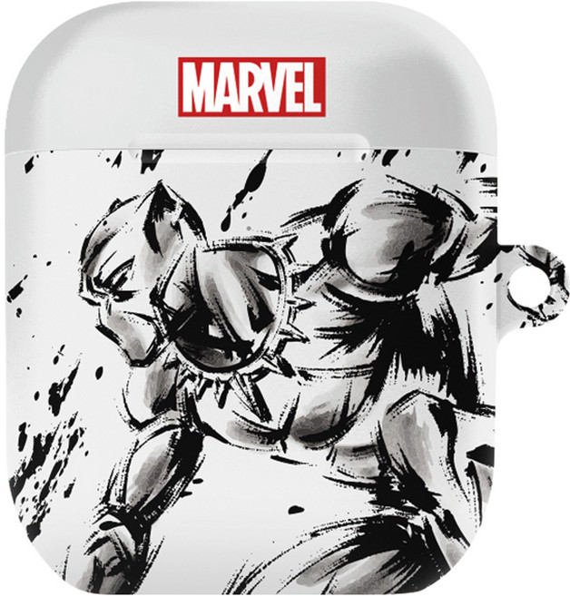 Marvel 漫威 BLACK PANTHER 黑豹 彩繪硬殼 AirPods 1 / 2 保護殼, 白色A, 單一商品, 1個